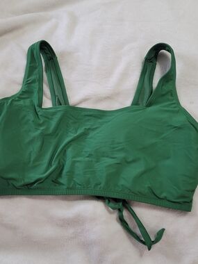 Catalina 3X Green Strappy Bikini Top Tie Back Sexy Swim Padded Lined Swimsuit